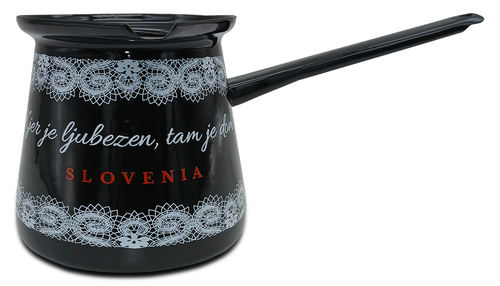 cipka dzezva front Džezva črna 0,7l "SLOVENIA ČIPKA" - slika 1