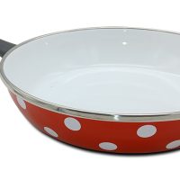 Pfanne 24 cm rot mit Punkten